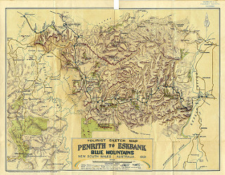 Tourist sketch map, Penrith to Eskbank, Blue Mountains NSW 1921 | by Blue Mountains Local Studies
